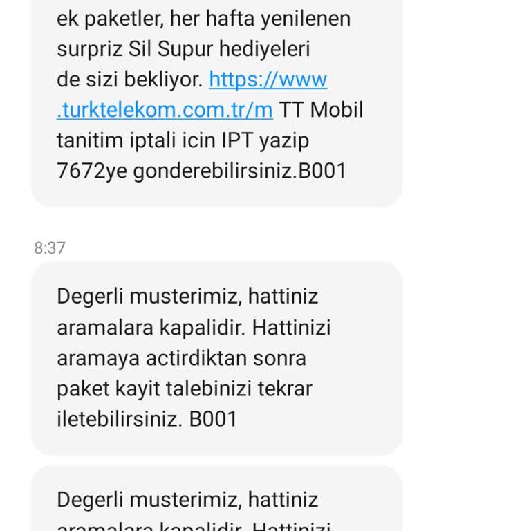 Türk Telekom Hattında Arama Ve İnternet Paketi Sorunu