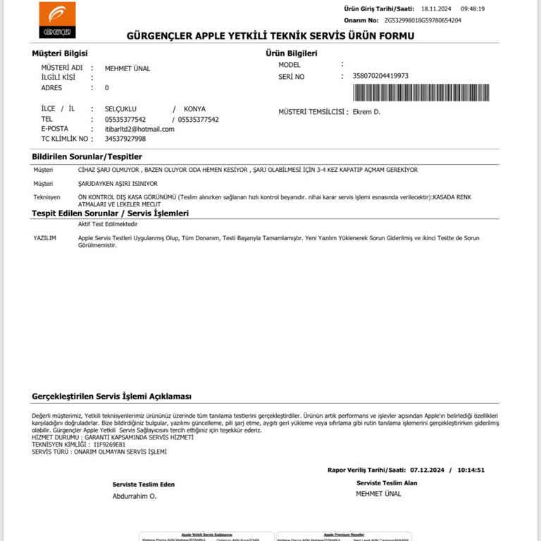 Garanti Servisinde Ekran Çizik Problemi Ve Değer Kaybı