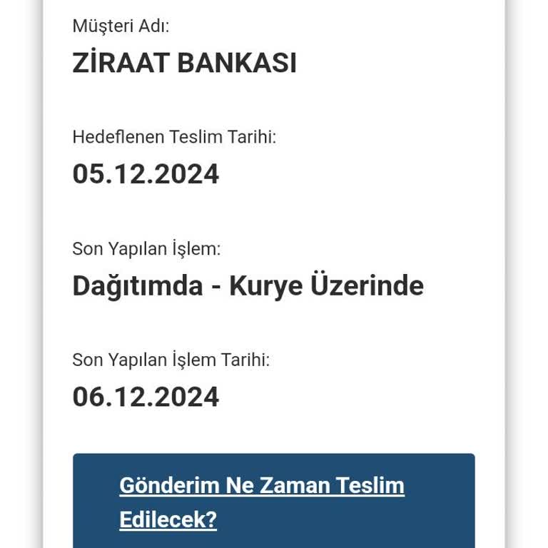 Ziraat Bankası Teslimat Sorunu Ve İletişim Eksikliği