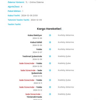 Sipariş Teslimatında Gecikme Ve İletişimsizlik Sorunu