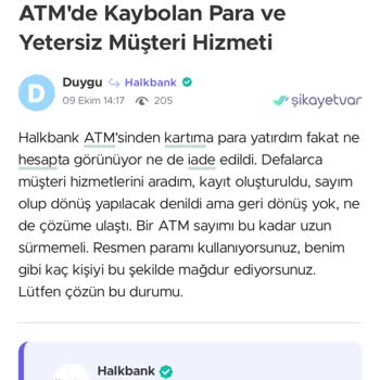 ATM'de Yutulan Para İçin Çözüm Bekliyorum