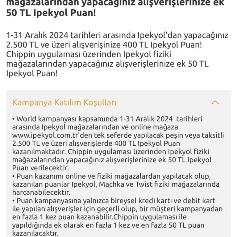 İpekyol Kampanyası Puanları Online Kullanılamıyor