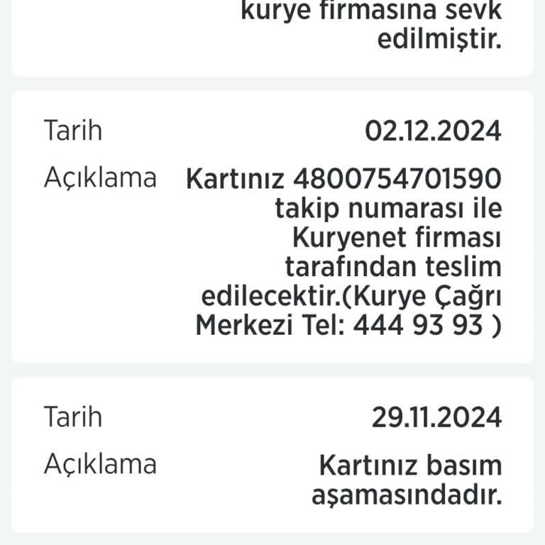 Kredi Kartım Hâlâ Teslim Edilmedi!
