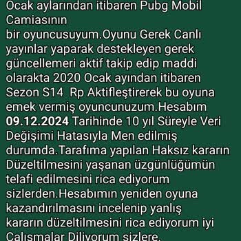 PUBG Mobil Hesabım Haksız Yere Banlandı