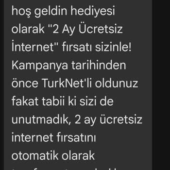 TurkNet'in Ücretsiz Kampanya Sözü Tutulmuyor
