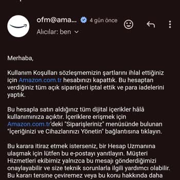 Amazon Hesap Kapatma Ve İade Sorunu