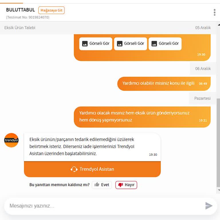 Eksik Parçalar Ve İade Süreci Sorunu