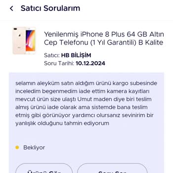 Yenilenmiş İphone 8 Plus İadesinde Sorun