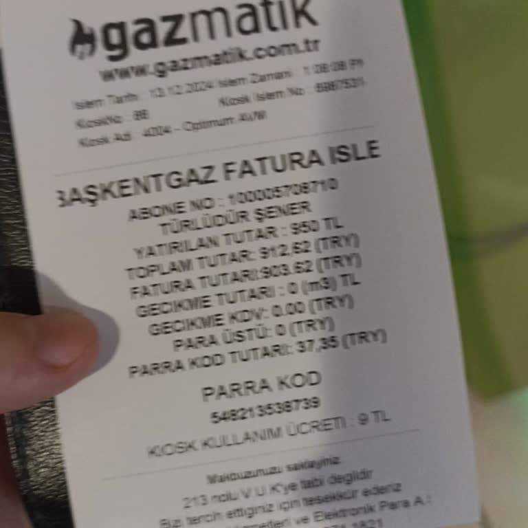 Gazmatik Kioskunda Eksik Para Üstü Sorunu