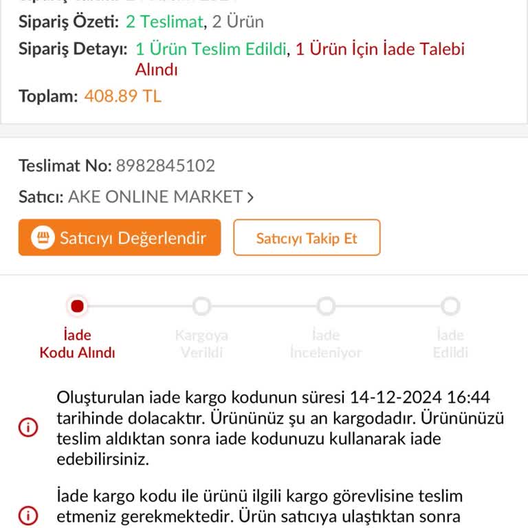 Teslim Edilmeyen Ürün Ve İlgisiz Müşteri Hizmetleri