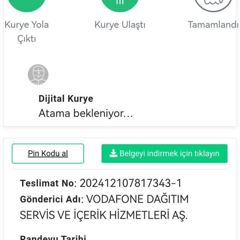 Vodafone Kurye Teslimatında Yaşanan Gecikmeler Ve İletişim Sorunları