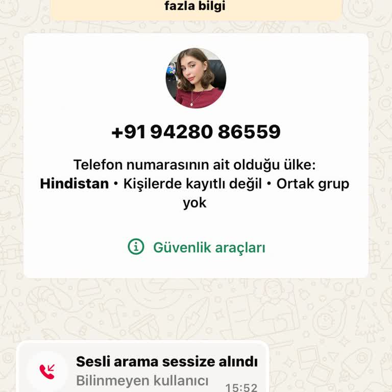 Yabancı Numaradan Gelen Rahatsız Edici WhatsApp Araması
