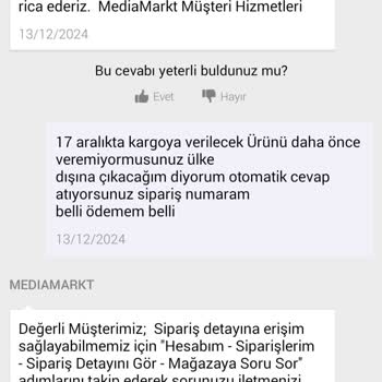 Kargolama Tarihi Sorunu Ve Yetersiz Müşteri Hizmetleri