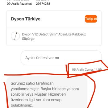Dyson Türkiye'den Eksik Teslimat Ve İletişim Sorunları