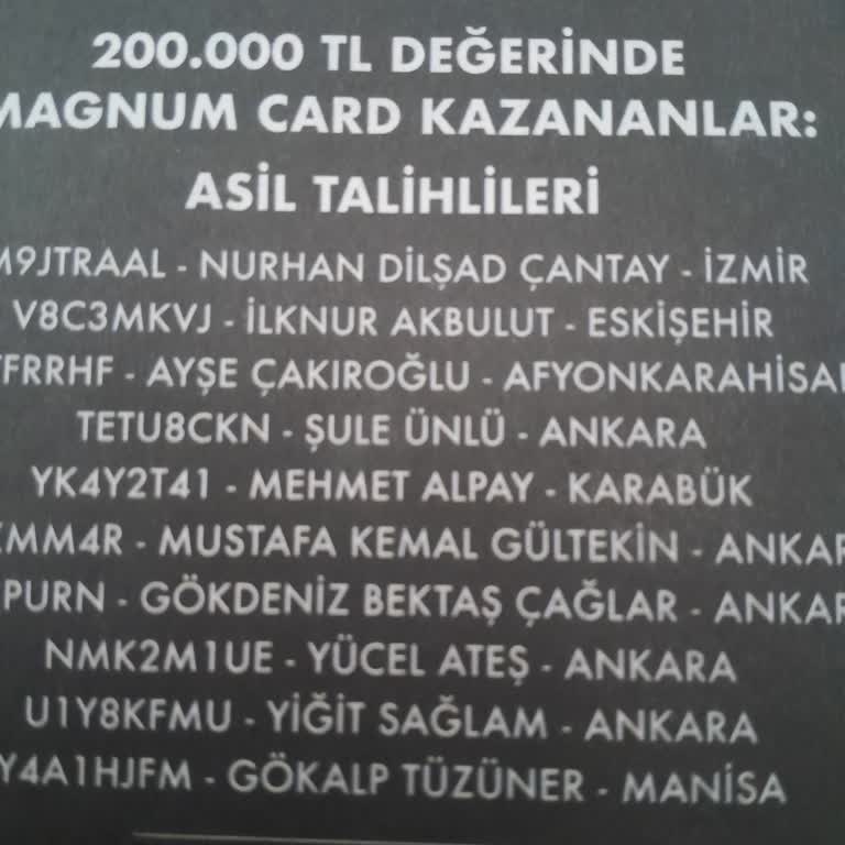 Magnum Çekiliş Kazancımın Teslim Edilmemesi