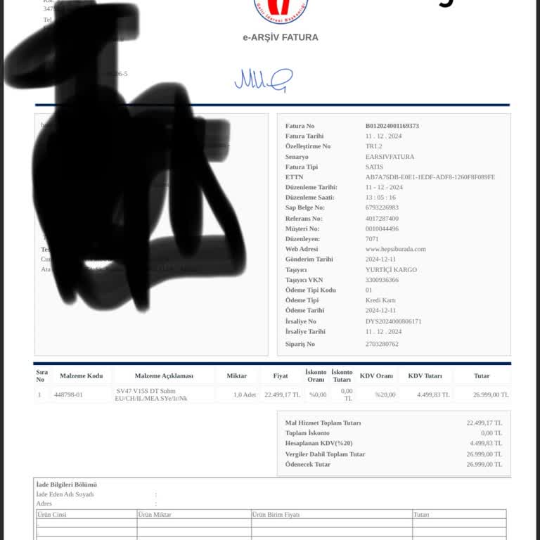 Dyson Süpürge Hediye Ünitesi Teslim Edilmedi