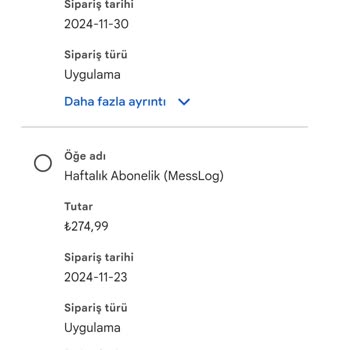 Messlog Uygulamasında Ücretlendirme Problemi