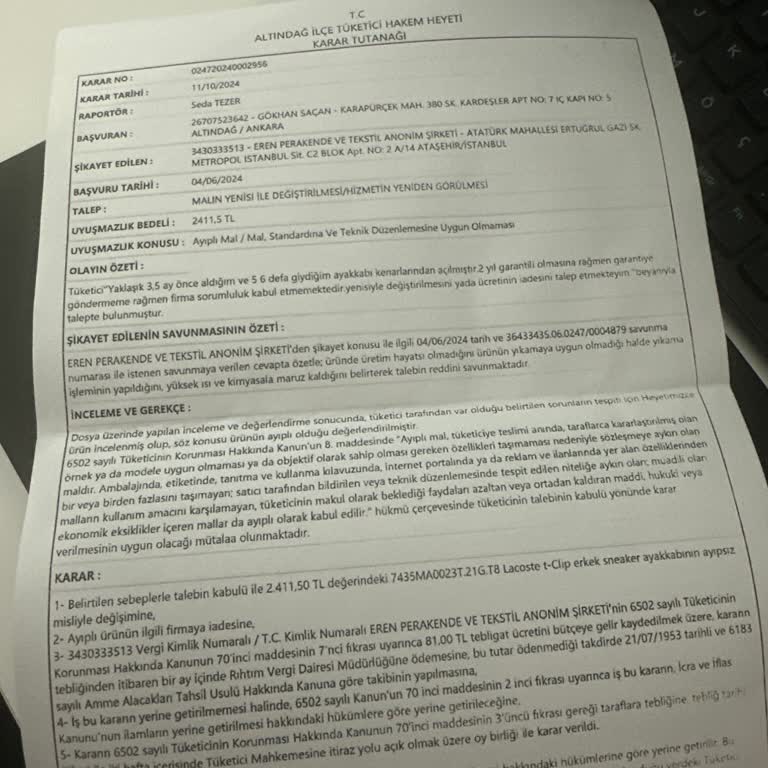 Tüketici Hakem Heyeti Kararına Rağmen Ödeme Yapılmıyor