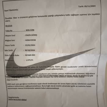 Kısa Sürede Deforme Olan Nike Ayakkabılar Ve Yetersiz Müşteri Hizmeti