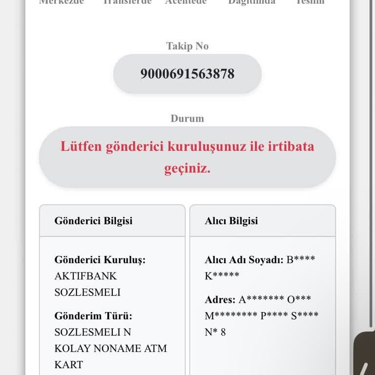 Aktif Bank Kurye Süreci Ve İletişim Sorunları