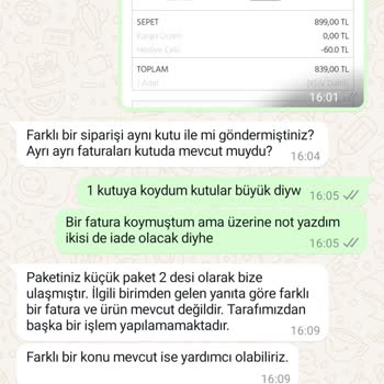 Eksik İade İşlemiyle Karşılaştım