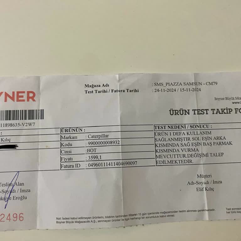 Caterpillar Botlar İle Yaşadığım Sorun Ve İade Talebim
