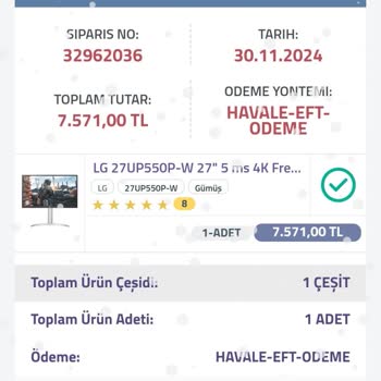 Sipariş Bilgilendirme Eksikliği