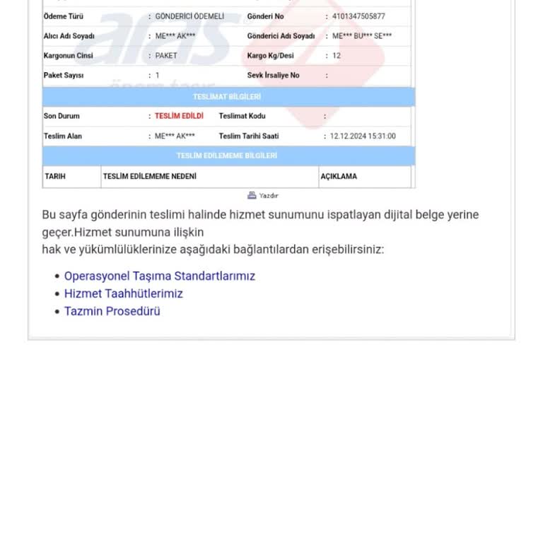 Kayıp Kargo Ve İletişim Sorunları