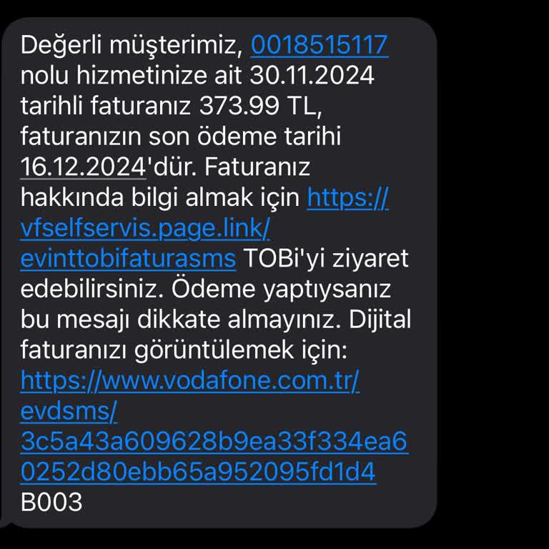 Vodafone Net Fatura Taahhütlerini Yerine Getirmiyor