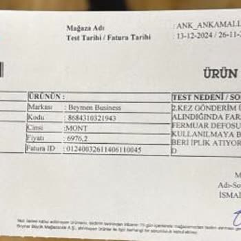 Beymen Montta Fermuar Ve İplik Sorunları, İade Talebi Reddedildi