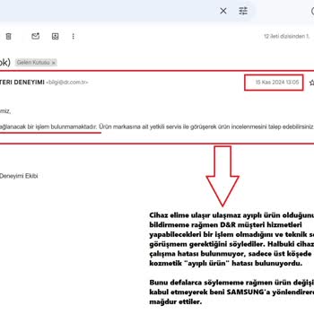 D&R Ve Samsung İle Yaşanan Ayıplı Ürün Kabusu