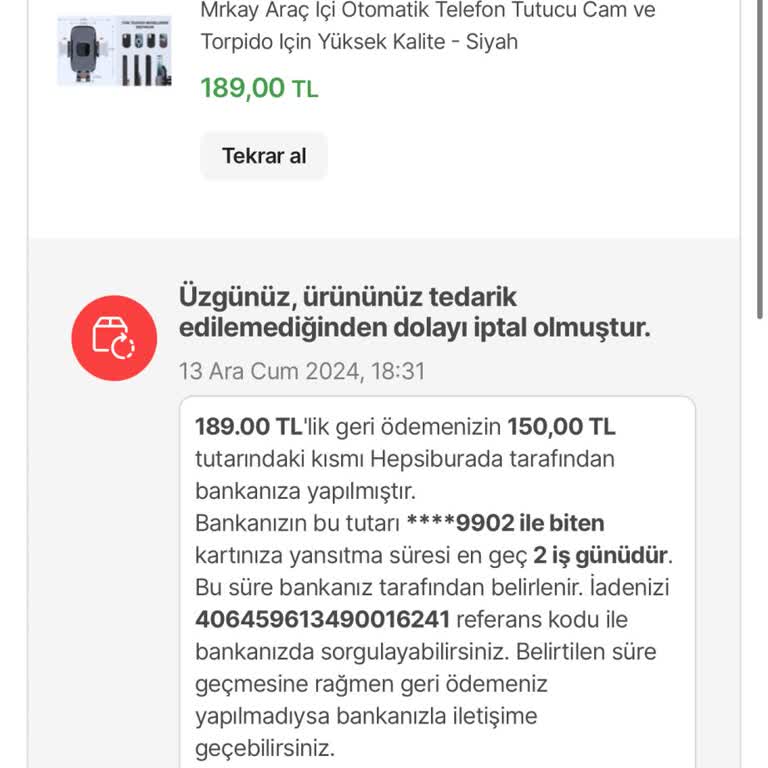 Sipariş İptali Ve Yetersiz Tedarik Süreci