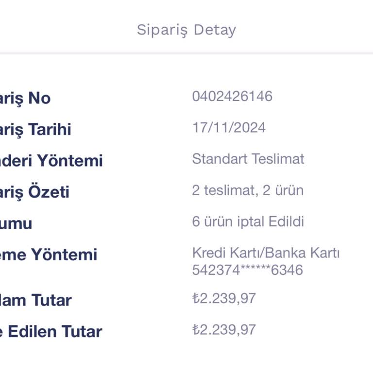 Penti'den Sipariş İptali Ve Müşteri Hizmetleri Sorunu