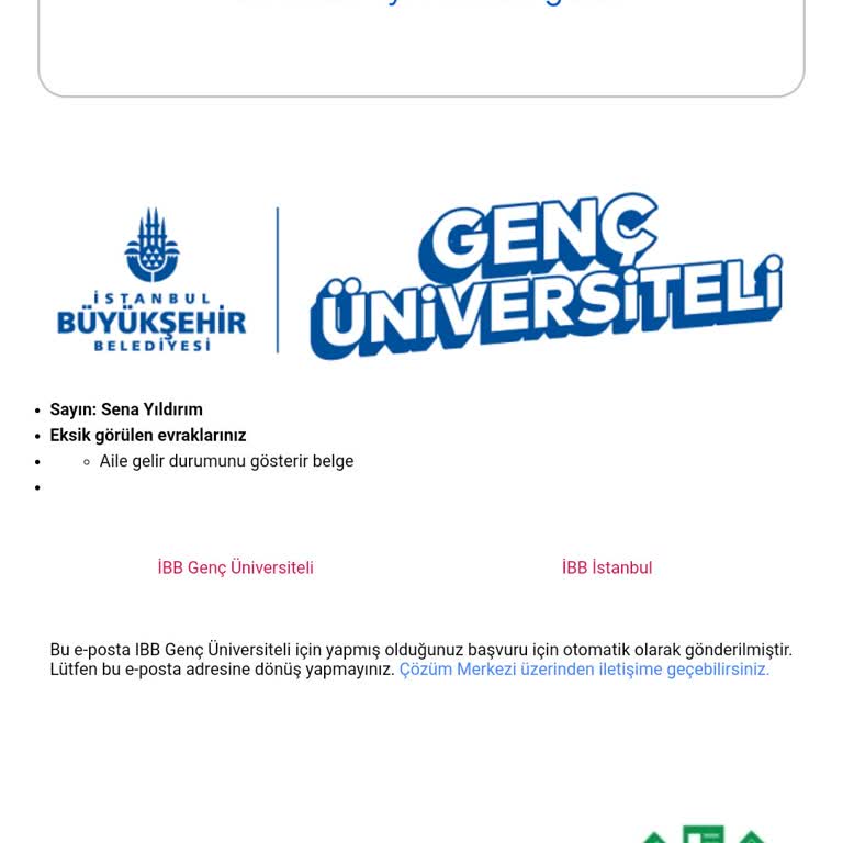 İBB Genç Üniversiteli Burs Başvurusunda Belge Eksikliği Sorunu