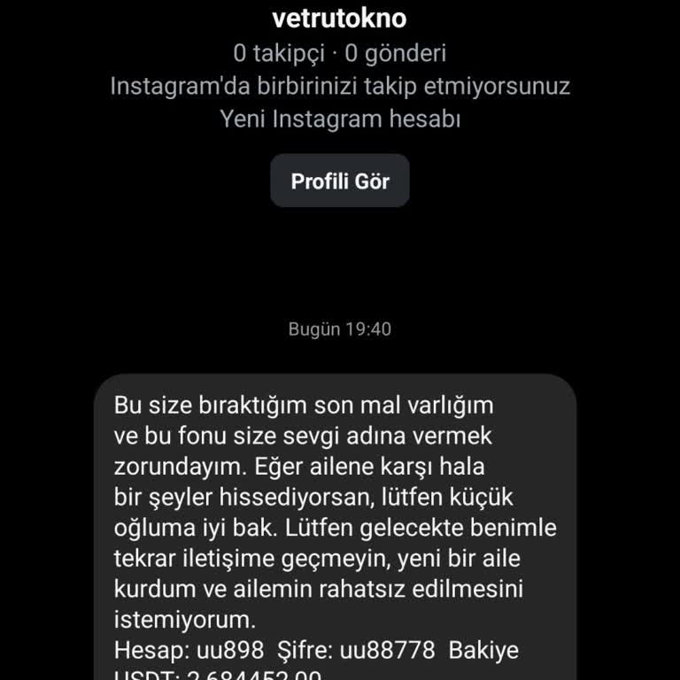 Bilinmeyen Hesap Ve Mesajlarla İlgili Şikayet