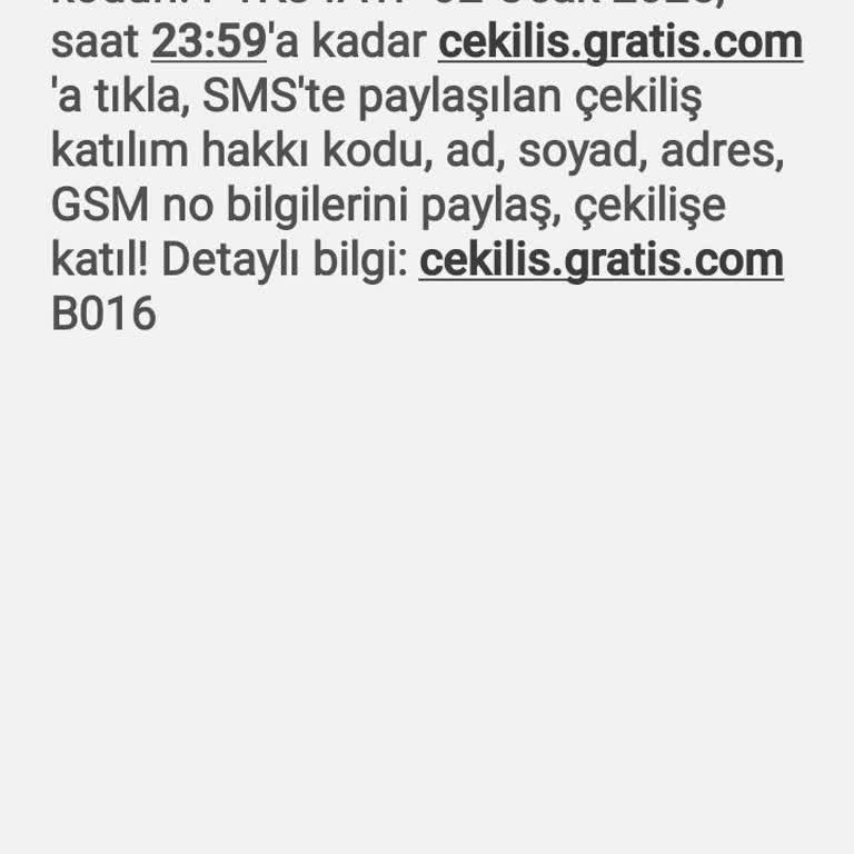 Gratis Çekiliş Şikayeti!