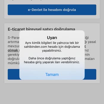 E-Devlet Onaylı Hesap Sorunu