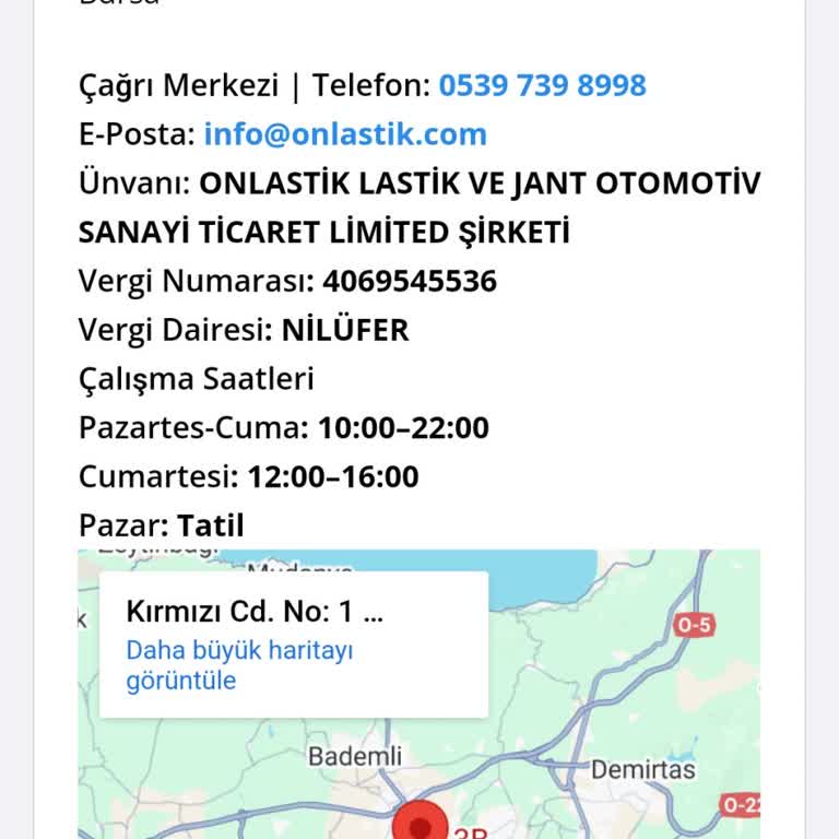 Lastik Siparişi Sonrası Ulaşılamayan Firma