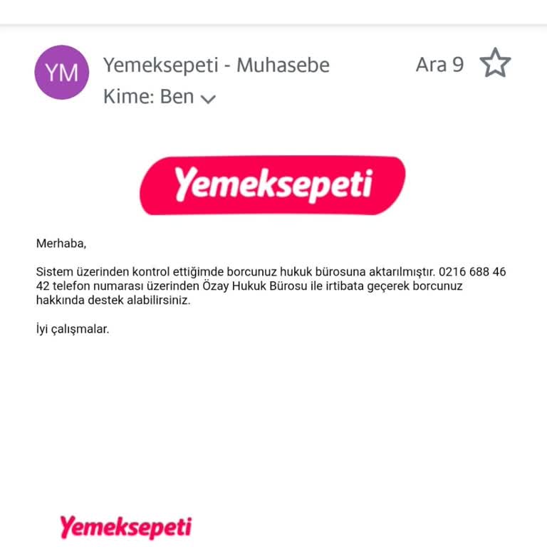 Yemeksepeti'nin Etik Dışı Davranışları Ve İcra Takibi Sorunu