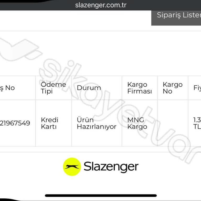 Slazenger Kargolama Sorunu Ve Müşteri Hizmetleri Hayal Kırıklığı