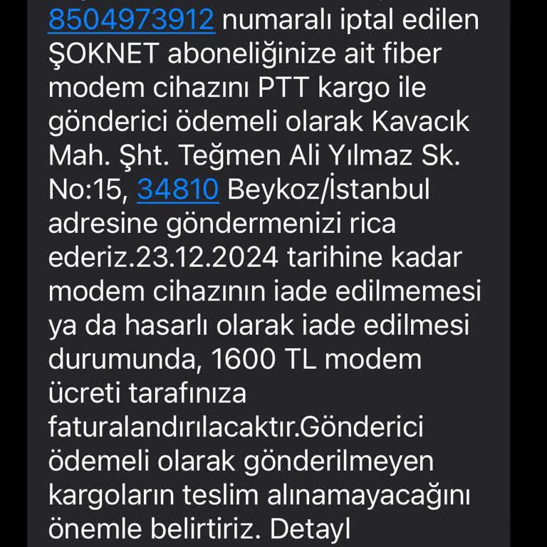 Modem İadesi Ve Müşteri Hizmetleri Sorunu