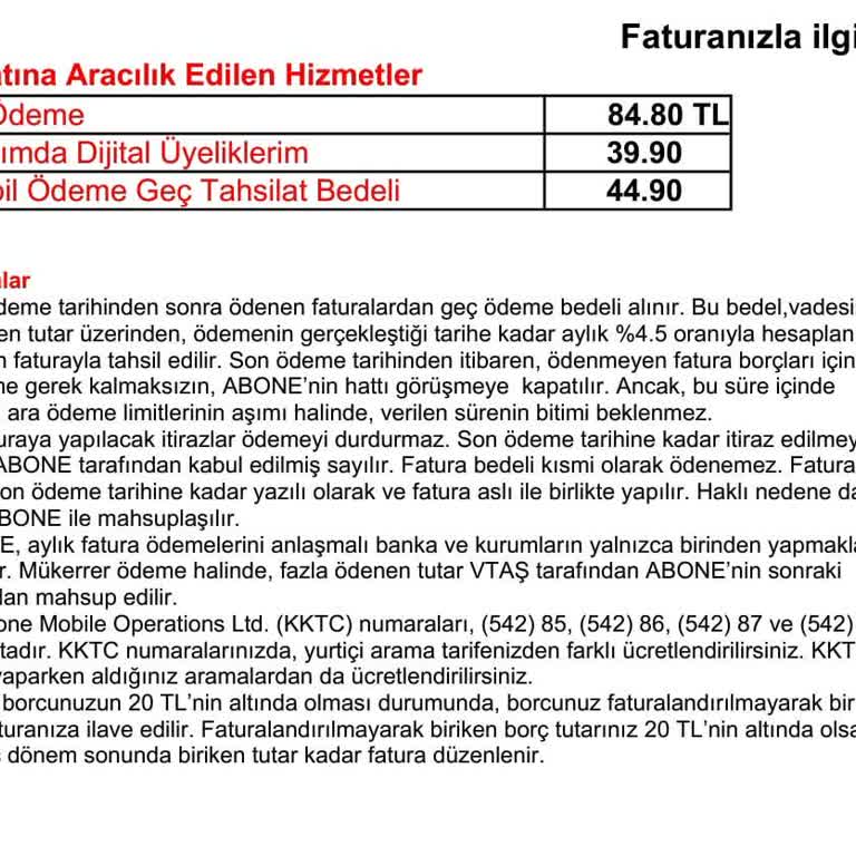 Haksız Mobil Ödeme Geç Tahsilat Ücreti