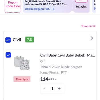 Civil Mağazacılık Stokta Olan Ürün İçin İptal Edilen Sipariş Ve Kupon Mağduriyeti