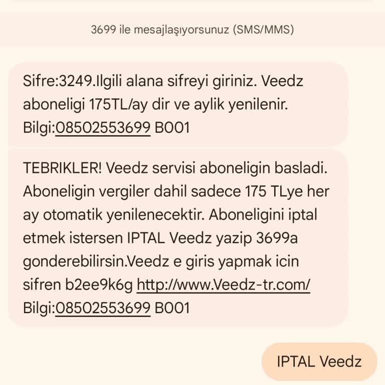 İzinsiz Abonelik Başlangıcı Ve Ücret Talebi