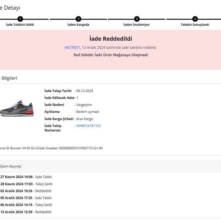 In Street İade Kabusu: İnternetten Ayakkabı Alışverişinde 15 Günlük Bekleyiş