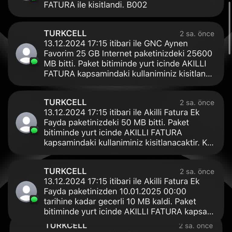 Turkcell İnternet Paketim Ani Tükeniş Ve Müşteri Hizmetleri Hayal Kırıklığı