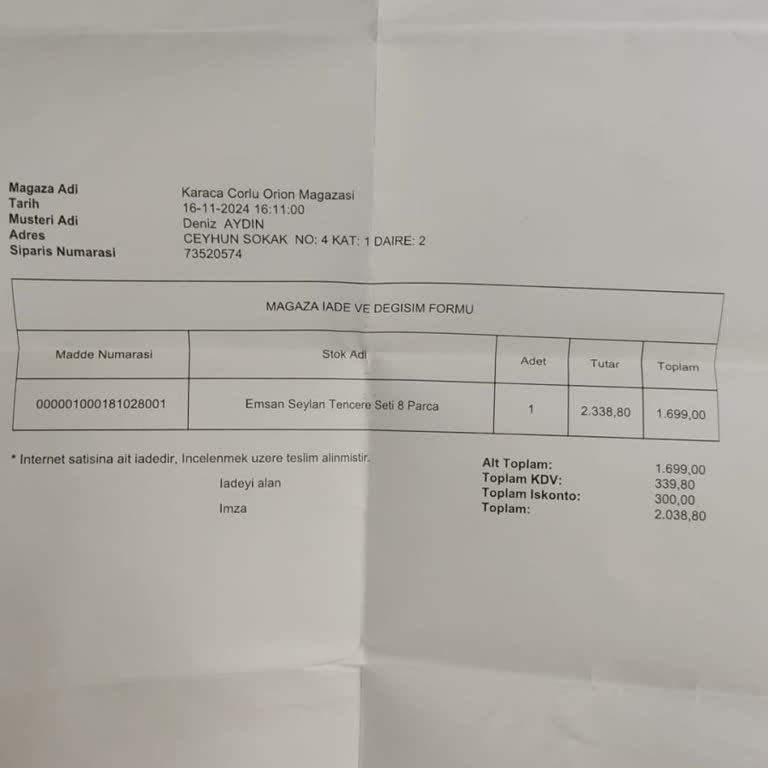 Kırık Ürün Ve İletişimsizlik Sorunu