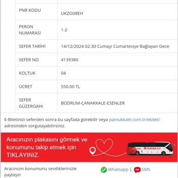 Pamukkale Turizm'in İkram Eksikliği