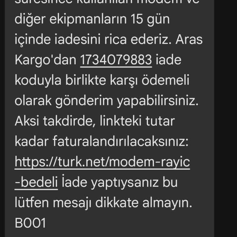 TurkNet'ten Haksız Modem İadesi Talebi