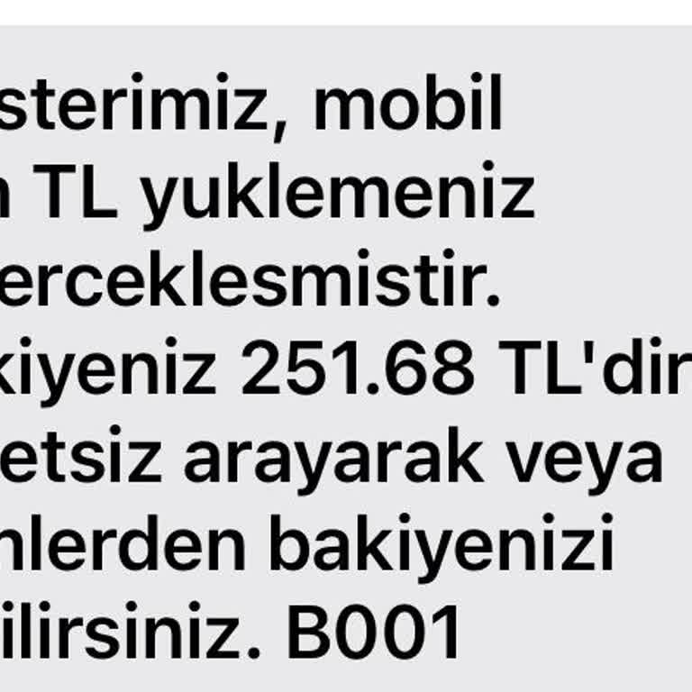 Eksik Kontör Yüklemesi